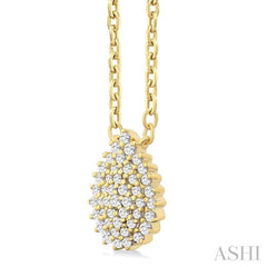 ASHI Pear Shape Petite Cluster Diamond Fashion Pendant 640T8PPTSPDYG-PR