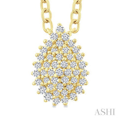 ASHI Pear Shape Petite Cluster Diamond Fashion Pendant 640T8PPTSPDYG-PR