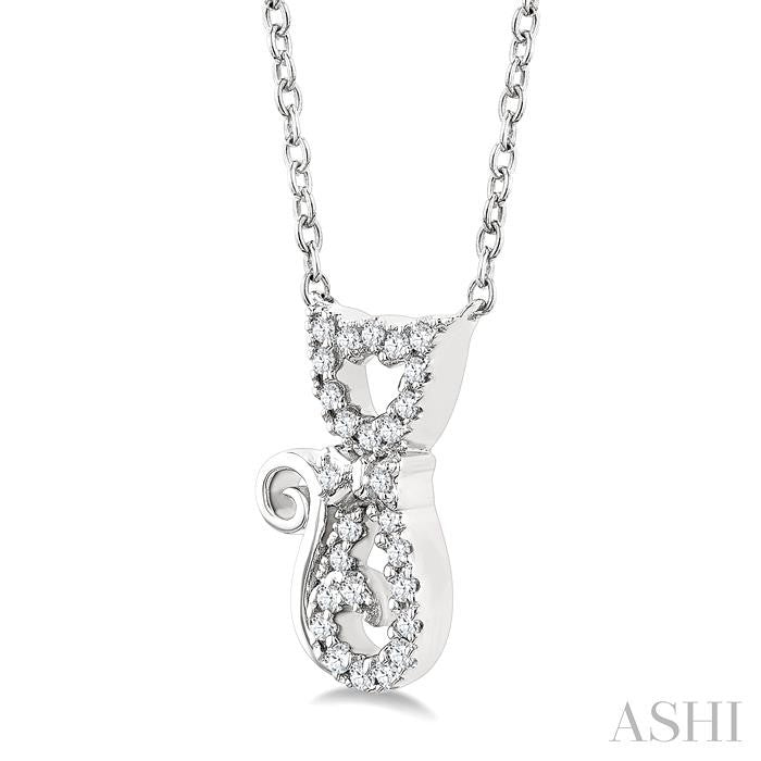 ASHI Cat Petite Diamond Fashion Pendant 640U8PPTSPDWG