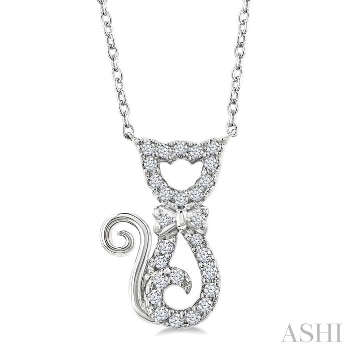 ASHI Cat Petite Diamond Fashion Pendant 640U8PPTSPDWG