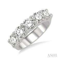 ASHI Round Shape 5 Stone Diamond Wedding Band 33340PPFGWG-2.50