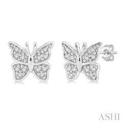 ASHI Butterfly Petite Diamond Fashion Earrings 641E8PPTSERWG