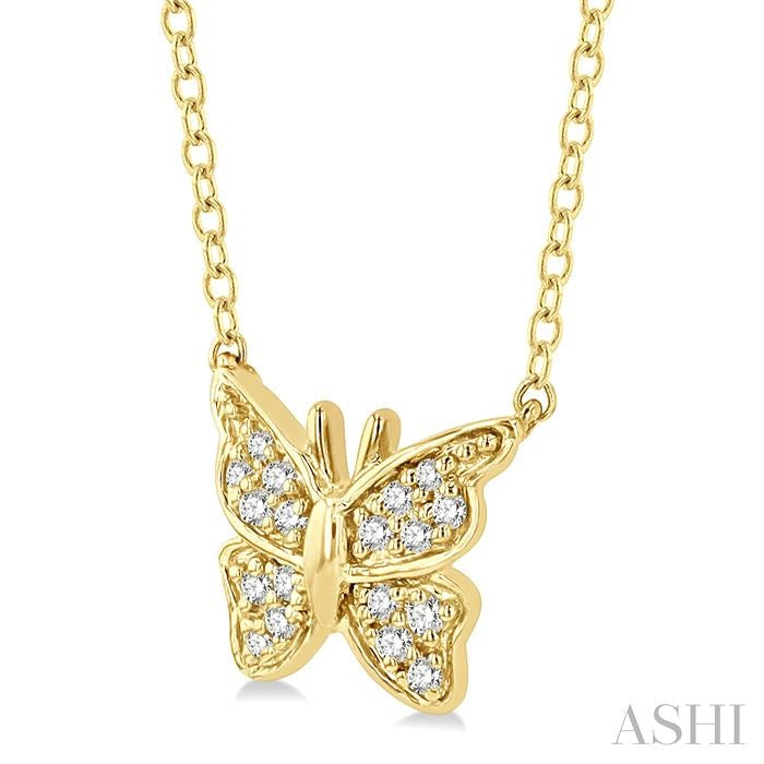 ASHI Butterfly Petite Diamond Fashion Pendant 641E9PPTSPDYG