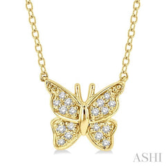 ASHI Butterfly Petite Diamond Fashion Pendant 641E9PPTSPDYG