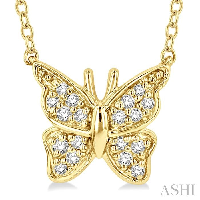 ASHI Butterfly Petite Diamond Fashion Pendant 641E9PPTSPDYG