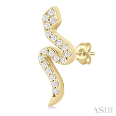 ASHI Snake Petite Diamond Fashion Earrings 641H8PPTSERYG