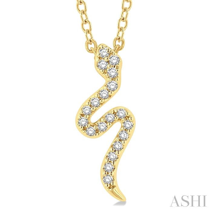 ASHI Snake Petite Diamond Fashion Pendant 641H9PPTSPDYG