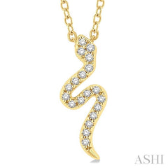 ASHI Snake Petite Diamond Fashion Pendant 641H9PPTSPDYG