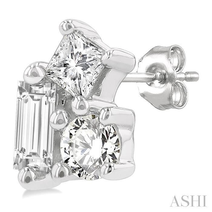 ASHI Scatter Petite Baguette Diamond Fashion Earrings 641J8PPTGERWG
