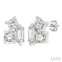 ASHI Scatter Petite Baguette Diamond Fashion Earrings 641J8PPTGERWG