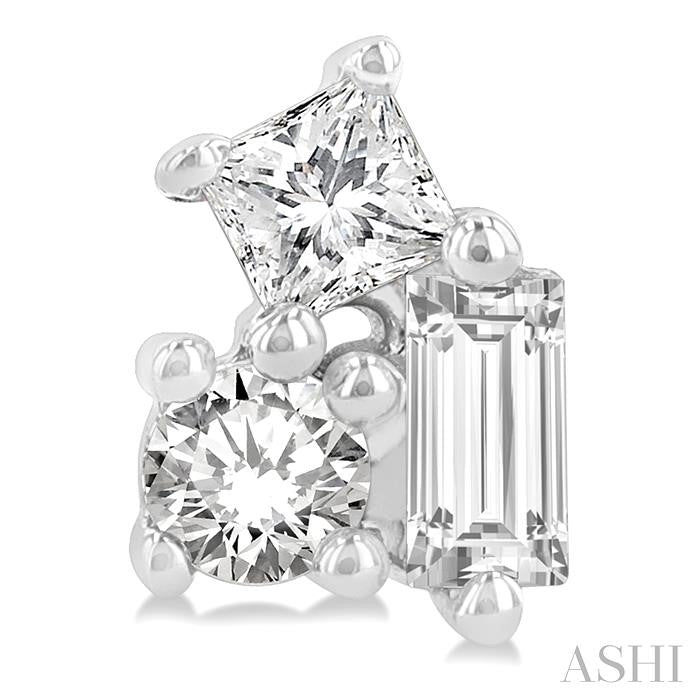 ASHI Scatter Petite Baguette Diamond Fashion Earrings 641J8PPTGERWG