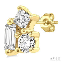 ASHI Scatter Petite Baguette Diamond Fashion Earrings 641J8PPTGERYG