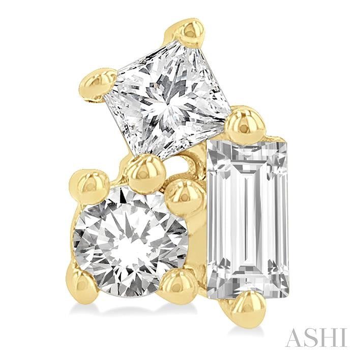 ASHI Scatter Petite Baguette Diamond Fashion Earrings 641J8PPTGERYG