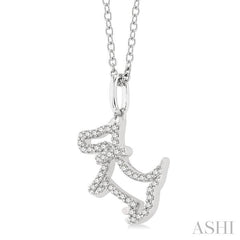ASHI Dog Petite Diamond Fashion Pendant 641K8PPTSPDWG