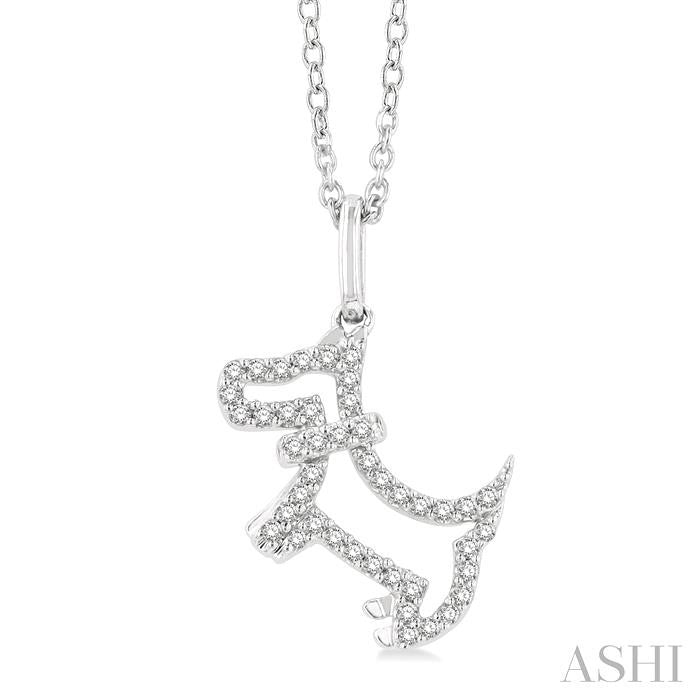 ASHI Dog Petite Diamond Fashion Pendant 641K8PPTSPDWG
