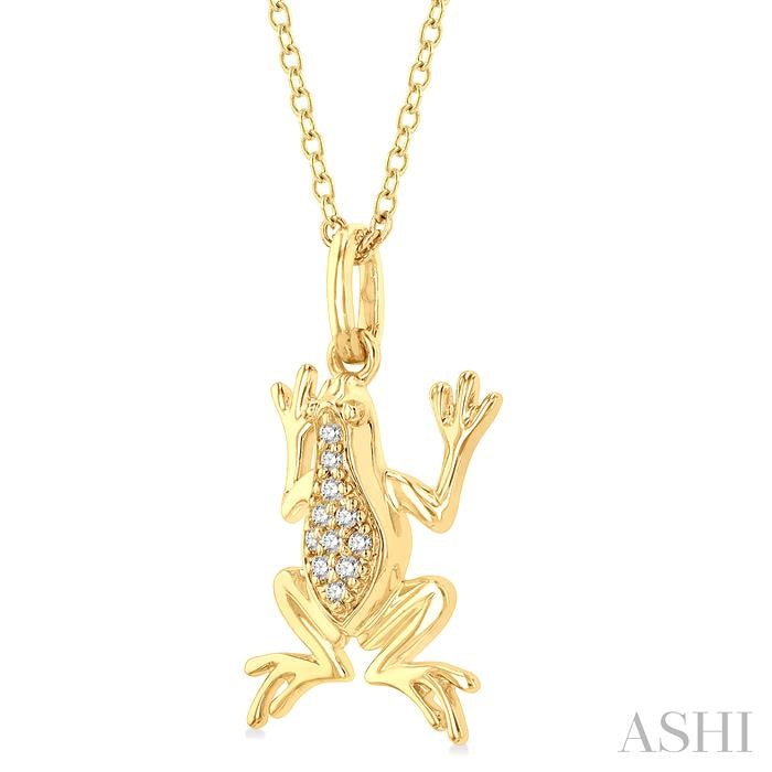 ASHI Frog Petite Diamond Fashion Pendant 641L9PPTSPDYG