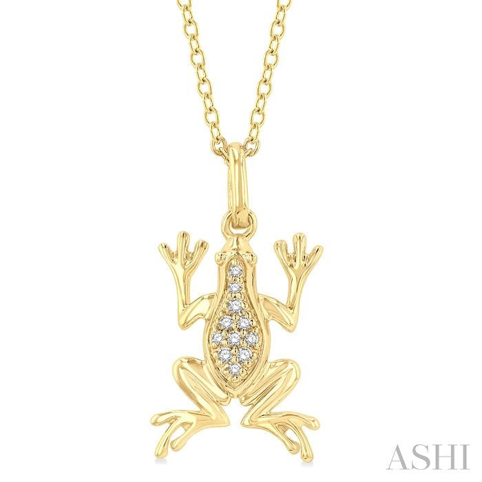 ASHI Frog Petite Diamond Fashion Pendant 641L9PPTSPDYG