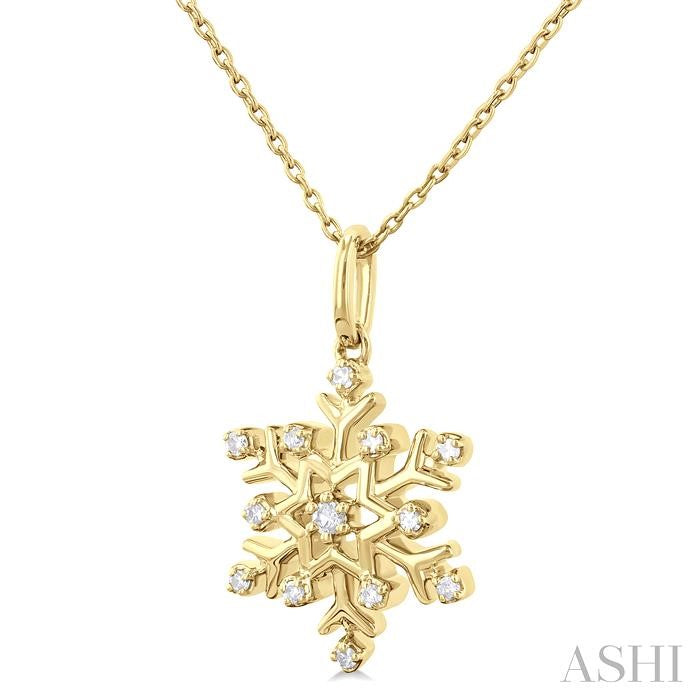 ASHI Snowflake Petite Diamond Fashion Pendant 641M8PPTSPDYG