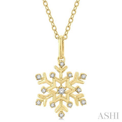 ASHI Snowflake Petite Diamond Fashion Pendant 641M8PPTSPDYG