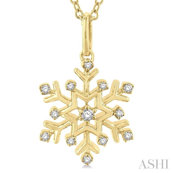 ASHI Snowflake Petite Diamond Fashion Pendant 641M8PPTSPDYG