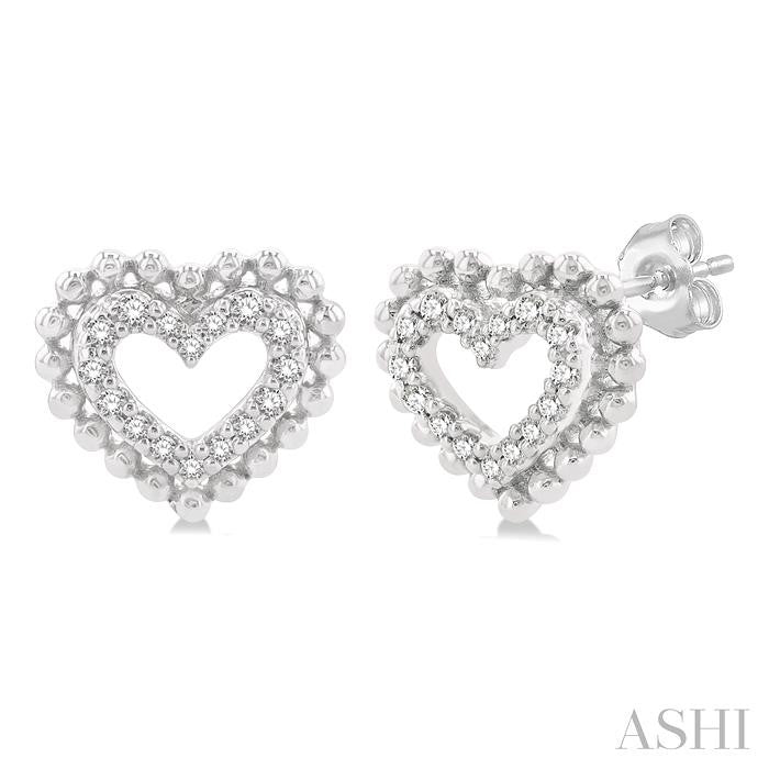 ASHI Heart Shape Petite Diamond Fashion Earrings 641P8PPTSERWG