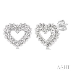 ASHI Heart Shape Petite Diamond Fashion Earrings 641P8PPTSERWG