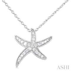 ASHI Starfish Petite Diamond Fashion Pendant 641Q8PPTSPDWG
