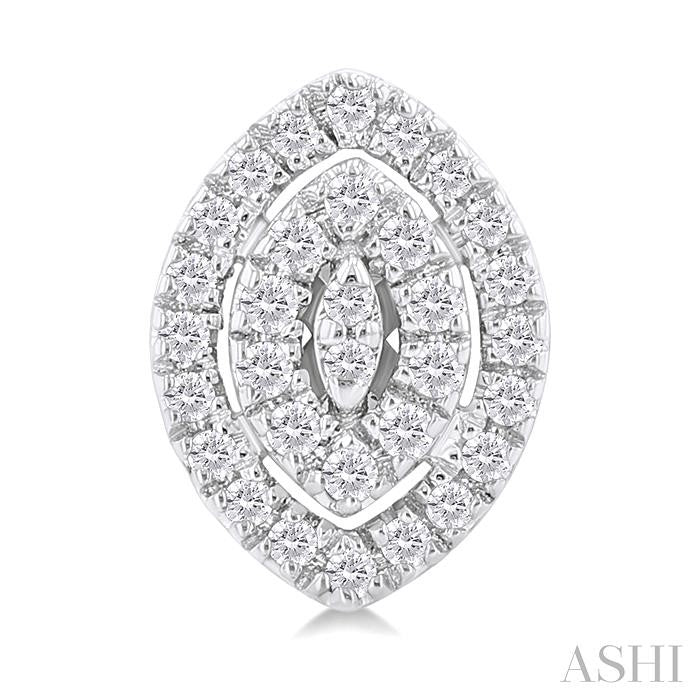 ASHI Marquise Shape Petite Halo Diamond Fashion Earrings 641T7PPTSERWG-MQ