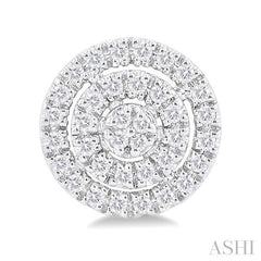 ASHI Round Shape Petite Halo Diamond Fashion Earrings 641T7PPTSERWG-RD