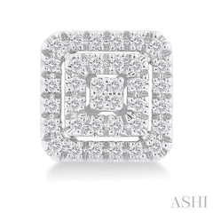 ASHI Princess Shape Petite Halo Diamond Fashion Earrings 641T7PPTSERWG-SQ