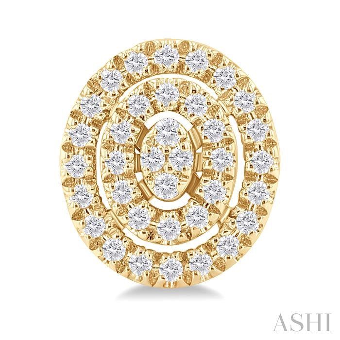 ASHI Oval Shape Petite Halo Diamond Fashion Earrings 641T7PPTSERYG-OV