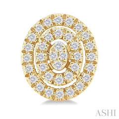 ASHI Oval Shape Petite Halo Diamond Fashion Earrings 641T7PPTSERYG-OV