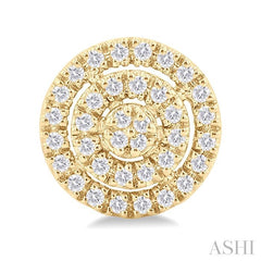 ASHI Round Shape Petite Halo Diamond Fashion Earrings 641T7PPTSERYG-RD