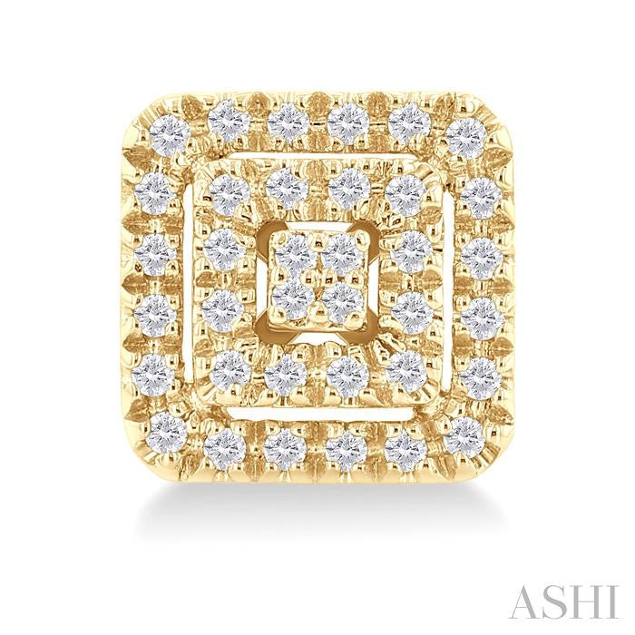 ASHI Princess Shape Petite Halo Diamond Fashion Earrings 641T7PPTSERYG-SQ