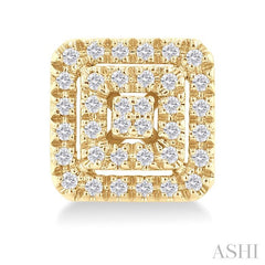 ASHI Princess Shape Petite Halo Diamond Fashion Earrings 641T7PPTSERYG-SQ