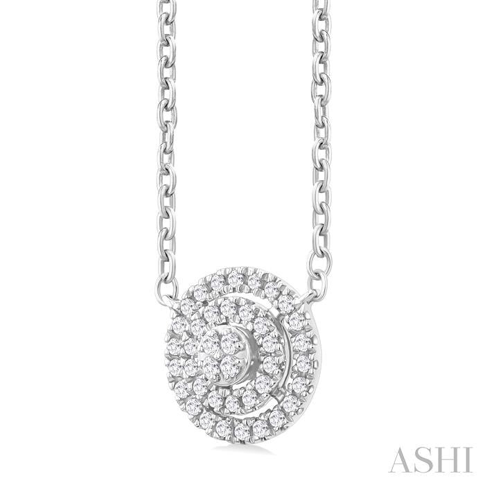 ASHI Round Shape Petite Halo Diamond Fashion Pendant 641T8PPTSPDWG-RD