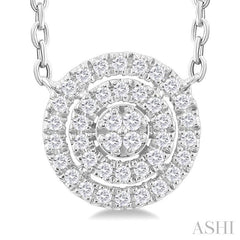 ASHI Round Shape Petite Halo Diamond Fashion Pendant 641T8PPTSPDWG-RD