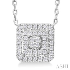 ASHI Princess Shape Petite Halo Diamond Fashion Pendant 641T8PPTSPDWG-SQ