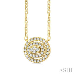 ASHI Oval Shape Petite Halo Diamond Fashion Pendant 641T8PPTSPDYG-OV