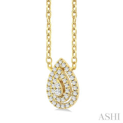 ASHI Pear Shape Petite Halo Diamond Fashion Pendant 641T8PPTSPDYG-PR