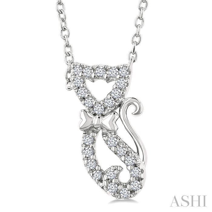 ASHI Cat Petite Diamond Fashion Pendant 641U8PPTSPDWG