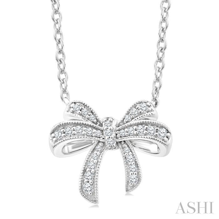 ASHI Bow Petite Diamond Fashion Pendant 641W8PPTSPDWG