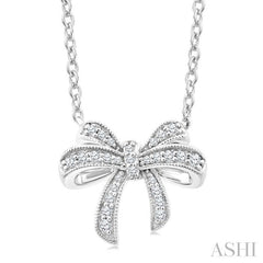ASHI Bow Petite Diamond Fashion Pendant 641W8PPTSPDWG