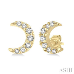 ASHI Crescent Petite Diamond Fashion Earrings 642A9PPTSERYG