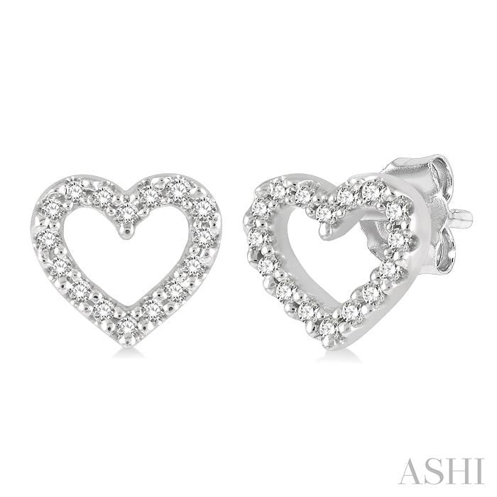 ASHI Heart Shape Petite Diamond Fashion Earrings 642D8PPTSERWG