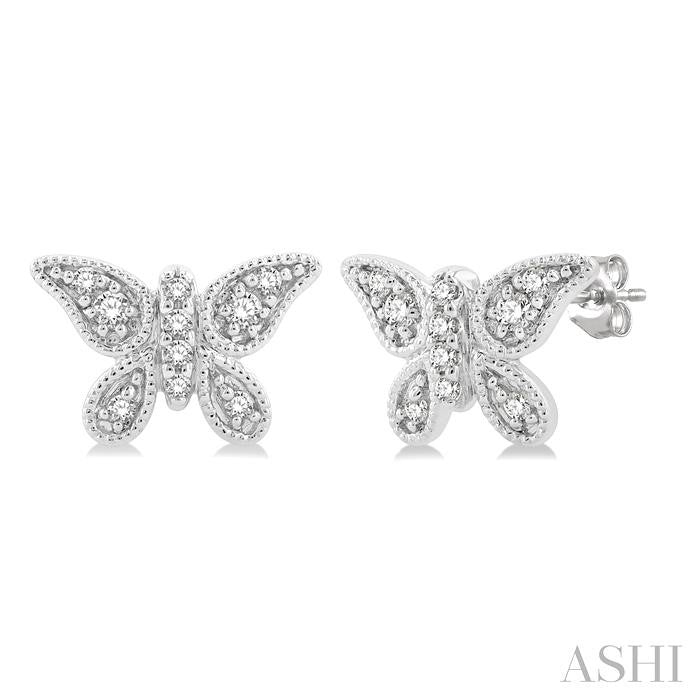 ASHI Butterfly Petite Diamond Fashion Earrings 642E8PPTSERWG