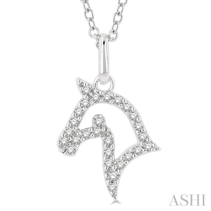 ASHI Horse Petite Diamond Fashion Pendant 642G8PPTSPDWG