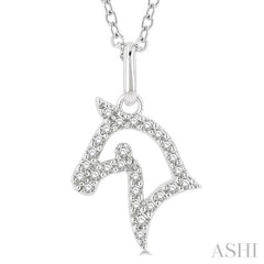 ASHI Horse Petite Diamond Fashion Pendant 642G8PPTSPDWG