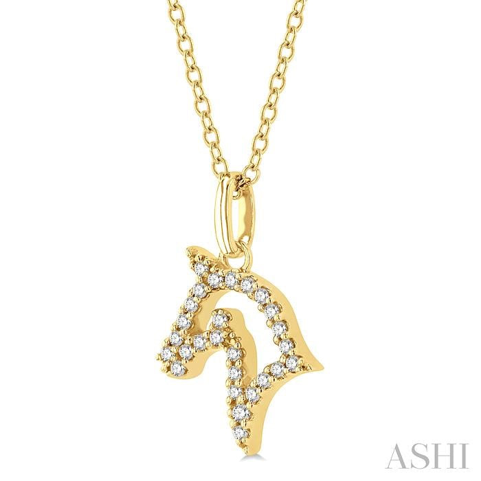 ASHI Horse Petite Diamond Fashion Pendant 642G8PPTSPDYG
