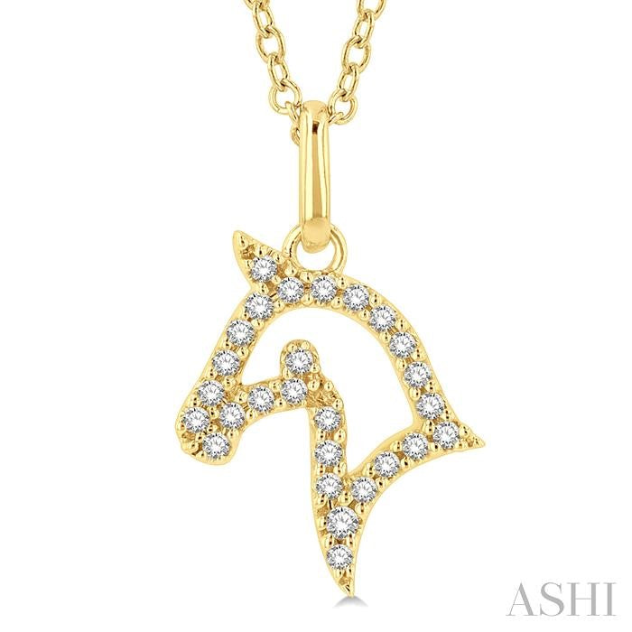 ASHI Horse Petite Diamond Fashion Pendant 642G8PPTSPDYG
